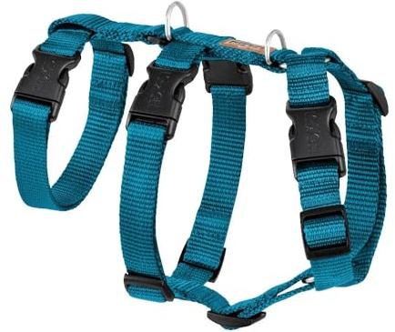 KOCH Sicherheitsgeschirr Comfort, mit Klickverschluss am Hals, Made in Germany, ausbruchsicher, Panikgeschirr Hund, Sicherheitsgeschirr mit Halsöffnung, Petrol/M | 50-72cm