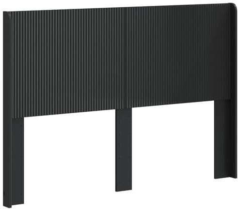 vidaXL Kopfteil Schwarz Holzwerkstoff, Bettkopfteil, modernes Design, rechteckig, senkrechte Leisten, Holz, minimalistisches Möbelstück