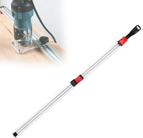 35 Inch Circular Saw Guide Rail, Aluminium Straight Cut Guide | with Adjustable Positioning Block, Adjustable Cutting Machine Base Guide, for Woodworking Precise Cutting, Carpenter DIY