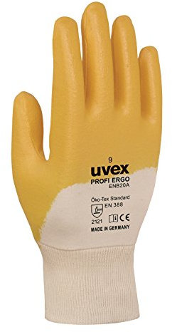 Uvex 60148 10 Profi Ergo enb20 Sicherheit Handschuh, Größe: 10, weiß, orange