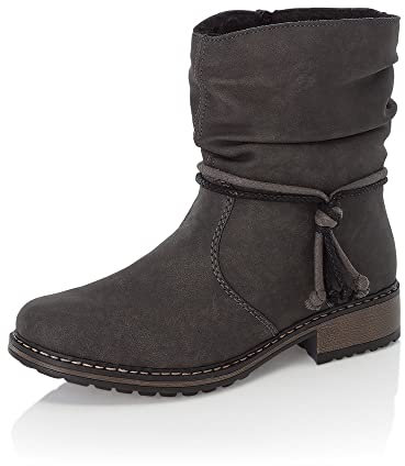 Rieker donna Stivaletti Z6893, signora Bottini,boots,stivale,mezzo stivale,scarpa di transizione,scarpa invernale,foderato,grigio (grau / 45),41 EU / 7.5 UK