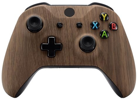 eXtremeRate Cover Joystick Copertura Frontale Custodia Anteriore Shell Ricambio per Xbox One S X Controller Model 1708-Venatura del Legno