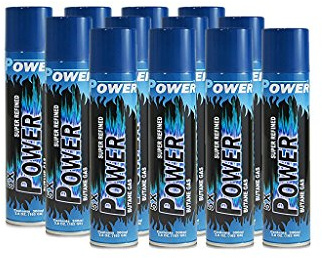 12 x 300ml Universal Feuerzeuggas Nachfüllgas Feuerzeug Butan Gas Butangas inkl. 5 Adapter pro Dose (12)