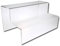 EPOSGEAR Two Step Tier Clear or Coloured Acrylic Plastic Retail Riser Counter Display Stands - Perfect for Shops, Stalls, Ornaments, Models etc (Clear, Extra Large Wide)