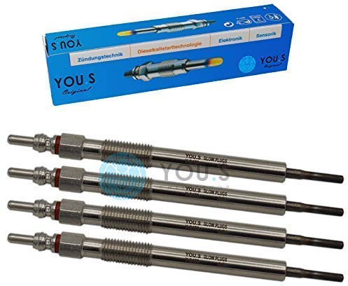 YOU.S Original 1214067 Glühkerzen 137 mm 4,4 V (4 Stück)
