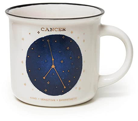 Legami - Tazza, Count Your Lucky Stars, Tazza in Porcellana New Bone China, Segno Zodiacale Laminato in Oro, Lavabile in Lavastoviglie, Capacità 350 ml, Tema Cancer