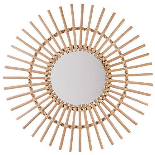 UNIVERSDECOR - Miroir rotin Bois Soleil diamètre 58 cm Atmosphera