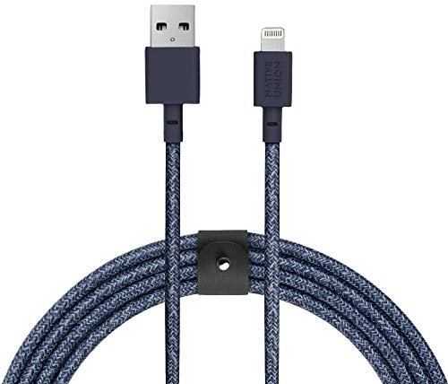 Native Union BELT Cavo XL da USB-A a Lightning - Cavo Rinforzato Ultra Resistente da 3 Metri [Certificato MFi] compatible con iPhone/iPad (Indaco)