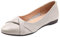 rismart Women's Leather Ballet Pumps Slip on Low Wedge Comfortable Work Shoes SN02549(Beige,6 UK)