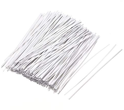 sourcing map 4 Inches Plastic Twist Ties Reusable Cable Cord Wire Ties White 500pcs