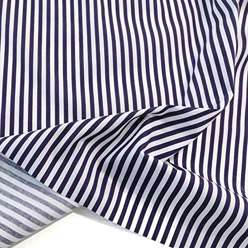 TOLKO Baumwollstoff aus Oeko-Tex Baumwolle | Bunt kräftige Farben | weiche Baumwoll-Popeline zum Nähen Dekorieren | Kleiderstoff Dekostoff Bezugsstoff Meterware 50cm (Aubergine Weiß Streifen)