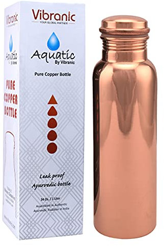 VIBRANIC Bouteille en cuivre Bouteille en cuivre ayurvédique sans Joint étanche à l'épreuve des fuites de 34 oz