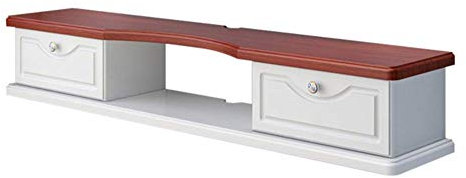 FHKBB Floating Tv Cabinet With Door, Wood Wall Mounted Media Console Entertainment Floating Shelf Multimedia Storage Shelves For Routers Dvd-a 120cm(47inch)