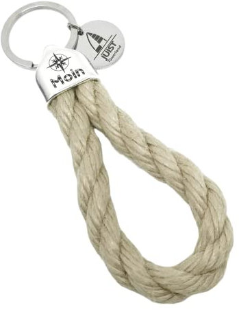 MOIN Juist! Schlüsselanhänger Schlaufe - Reep - handgetüdelt in Hamburg - maritimes Geschenk