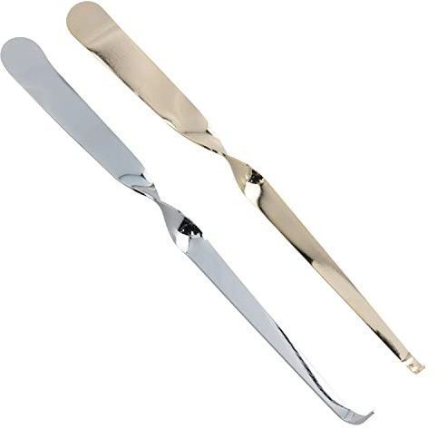 WHYHKJ 2 x Edelstahl-Docht-Dipper, Löschkerze, Kerzendocht, Dipper Kerzenhaken für Zuhause, Kerzendocht (1 x Silber + 1 x Gold)L8