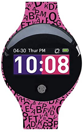 Rastreador de fitness con podómetro, medición del sueño, alarma de mensajes, pulsera intercambiable – Smartwatch 9722 (rosa/negro)