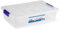 Caja de plástico transparente de 9 x 37 x 26 cm, con capacidad de 5 litros, Contenedor de plástico para almacenamiento con tapa. (Sin ruedas, 5 L)