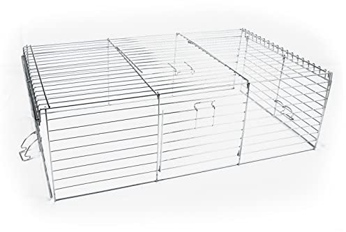 Gitter Hasenkäfig Käfig XL 76x45x24cm Chrome passend für Schale Kasten 78cm