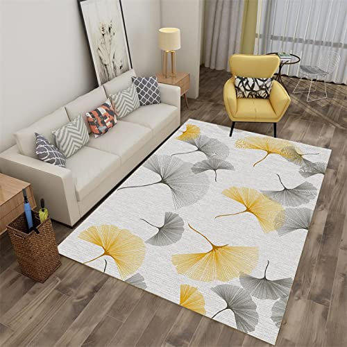 Bettumrandung Teppich Rugs for Bedroom Gelb grau maschinenwaschbar rutschfest langlebig Sicherheit einfach zu Hause Esszimmer Wohnzimmer Schlafzimmer Kinderzimmer Küchen Teppiche 50X80cm