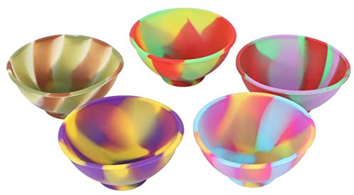5 Unids Mini Silicone Bowls Reutilizable Multicolor Tazones de Pellizco Cuencos Snack Cuencos Condimento Majscaras Faciales De Mezcla Para Salsa Nueces Frutas