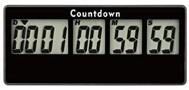 Yooreal Digitaler Timer Countdown-Timer 9999 Tage Ruhestands Küchen Magnetdesign, lauter Alarm, verfolgt Hochzeit, Urlaub, Arbeiten, Kochen, Babygeburt (Black)