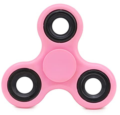 Toyland® Fidget Hand Spinner - Soulagement du Stress et de l'anxiété - Couleurs Assorties (Anneaux Roses et Noirs)