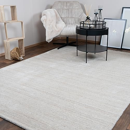 Consilio Concept 200 x 290 Teppich Wohnzimmer Beige Natur Wolle modern Wohnzimmerteppich Melange dezent Feng Shui Luxus Zertifiziert Made in Germany Design Manufaktur Markenteppich Oeko TEX