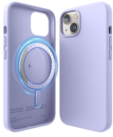 elago Magnetic Silicone Case Compatible with iPhone 13, Built-in Magnets, Premium Liquid Silicone, Protective Cover, Compatible with MagSafe Accessories (Purple)