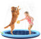 SHOKAN Almohadilla de salpicaduras para perros y niños, almohadilla inflable de 100 cm, alfombrilla de aspersor plegable gruesa para perros, playa, patio trasero