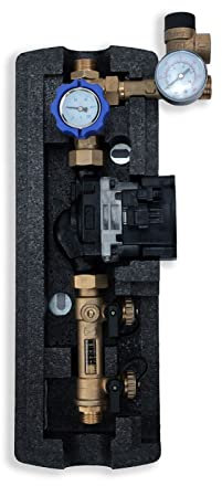 SUNEX® Heizkreisstation Pumpengruppe Stellmotor Heizkreisset Heizung Heizkreisverteiler Pumpenstation Umwälzpumpe für heizungsanlagen Kühlsysteme Fußbodenheizung (GPS SINGLE PWM)