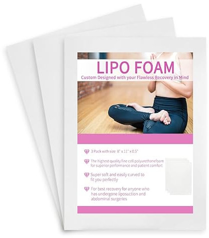 TOOSIS 3 Pcs Lipo Schaumstoff Pads für Post-Chirurgie Bbl Schaumstoff Boards, Hilfe bei der Verwendung von Ab Board Compression Garments Tummy Tuck Lipo Chirurgie Schaum Blatt für die Erholung 8 X11