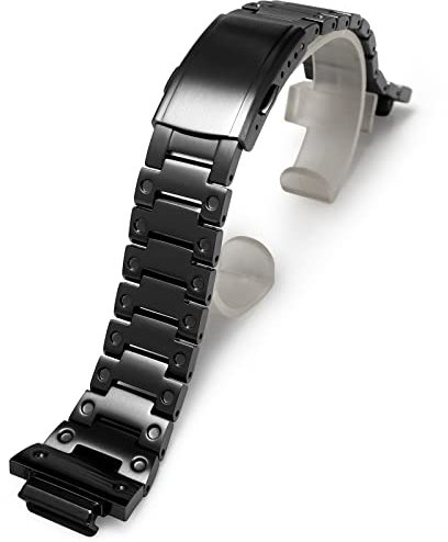Korlexchi Armbänder aus Metall für Herren für GM2100 GM2100B-3A Kompatibel mit Casio für G-SHOCK, Uhrenarmband aus 316 Edelstahl mit Schnellspannfeder(GM-2100, Schwarz)