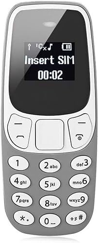 Deals Mini telefono 2 in 1, sbloccato GSM con vivavoce Bluetooth Dialer, doppia scheda SIM GSM (Grigio)