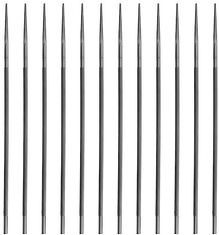 Be In Your Mind 12Pcs Round Chainsaw File Steel Chain Saw File Sharpener Accessories for 0.325 Medium Saws Chainsaw Sharpening File 4.8mmx200mm Silver