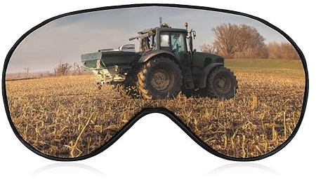 Agricultural Tractor Seeding Sleep Eye Mask for Men Women Teens Kids, Night Sleep Eye Shade Cover Comfort for Travel Yoga Nap