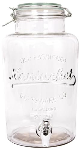 Rink Drink 6.5L Drinks Dispenser with Tap - Large Home Kitchen Outdoor Chrome Tap Water Dispensing Jug Indoor Juice Punch Bottle for BBQ, Party, Picnic, Events, Buffets