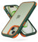 MobNano Funda iPhone 15 Antigolpes Transparente Capa Silicona Bumper Case para iPhone 15 360 Grados Completa Protectora Funda - Verde/Naranja