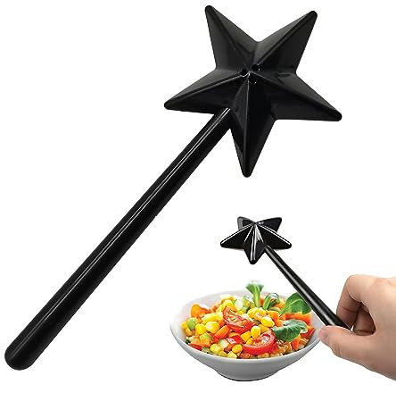 Zasdvn Salt & Magic In - Salero y pimentero en forma de varita mágica de plástico, 4 unidades, salero y pimentero, sal mágica y pimentero para la cocina