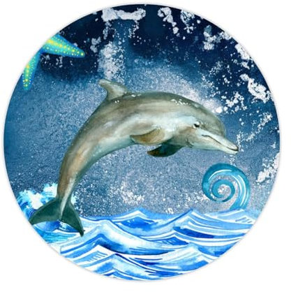 Zyadsinoudor Delphin Seestern Vinyl Aufkleber 50 Stück Ozean Meer Aufkleber Aufkleber Ozean Strand Wasserdicht Nautische Küste Aufkleber Vinyl Vinyl Aufkleber für Wasserflaschen Laptop Handy Computer
