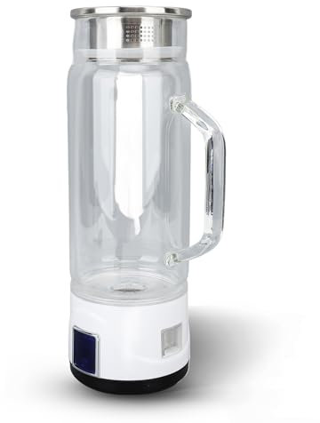 Botella de Agua de Hidrógeno, 1000 Ml, 1000 a 1500 Ppb, Generador de Agua Rica en Hidrógeno de Vidrio de Borosilicato con Mango para el Hogar, Fitness, Oficina