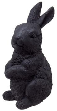 ZauberDeko Hase Sitzend Schwarz Beton Klein Oster Deko Tischdeko 11cm Hoch