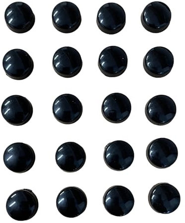 20 x Screw Cover Caps for No 6-8 Gauge Screws, Firm Clip-On Type (Black)