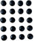 20 x Screw Cover Caps for No 6-8 Gauge Screws, Firm Clip-On Type (Black)