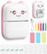 Zounin Mini stampante portatile,stampante multifunzione Bluetooth,stampante termica wireless mobile con 13 rotoli di carta a 5 colori,errori per studenti,stampa di modelli multifunzione,rosa