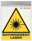 3 Stickers DANGER RAYONNEMENT LASER W004 - Taille 15 x 16,5 cm - Lot de 3 étiquettes de signalisation en vinyle autocollant