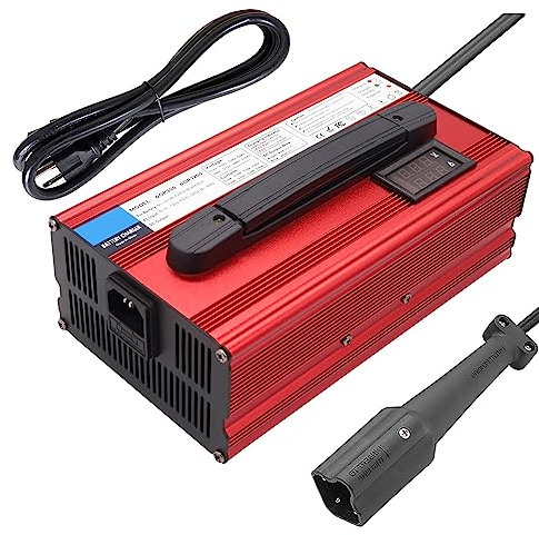 SHANRROW 15 AMP 36 Volt Golf Cart Battery Charger Lithium Battery Charger with Trickle Charge for Automotive Car Motorcycle Boat Marine Lawnmower Fast Charging 4-6 Hours Full Charge,Plug I