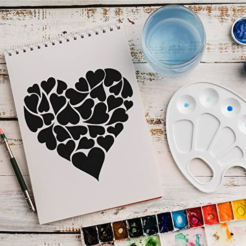 Schablone Herz Muster v17 Design Stencil DIY Airbrush Muster Wandgestaltung Sprühschablone 15 x 15 cm