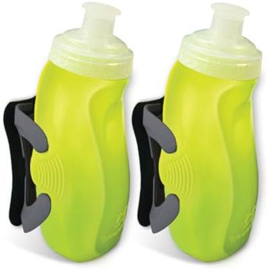 Amphipod RunLite Xtech Hydration System, Dual Hydraform Wasserflaschen für Laufen, Marathons und Ausdauertraining (Push/Pull Cap), Amp Green/Charcoal - 2 x 297.7 g