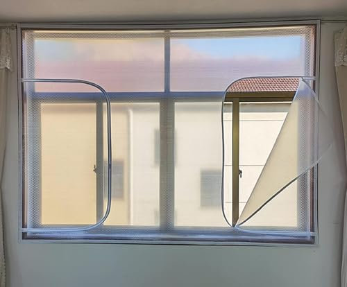 XCKJYDCDB Fensterisolationsfolie Selbstklebende Fenster Folie,Kälteschutz und Wärmeschutz im Winter,Sichtschutz Folie,Winddicht,Ohne Bohren,Anpassbar (W*H:90x160cm/36x63in)