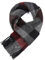 WAMSOFT Modischer Schal aus Wolle, kariert, kariert, gestreift, Grau/Rot, 70.8in(L) x 11.8in(W)